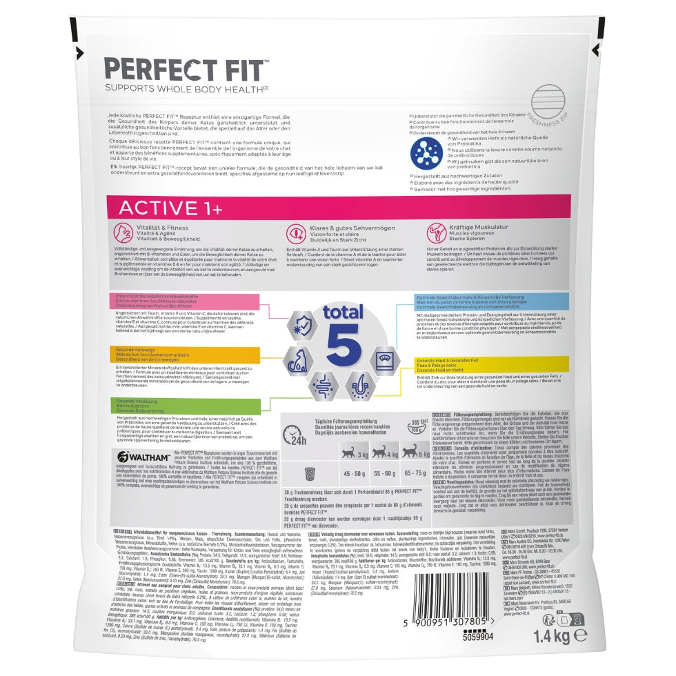 PERFECT FIT™ Katze Beutel Active 1+ mit Rind 1,4kg