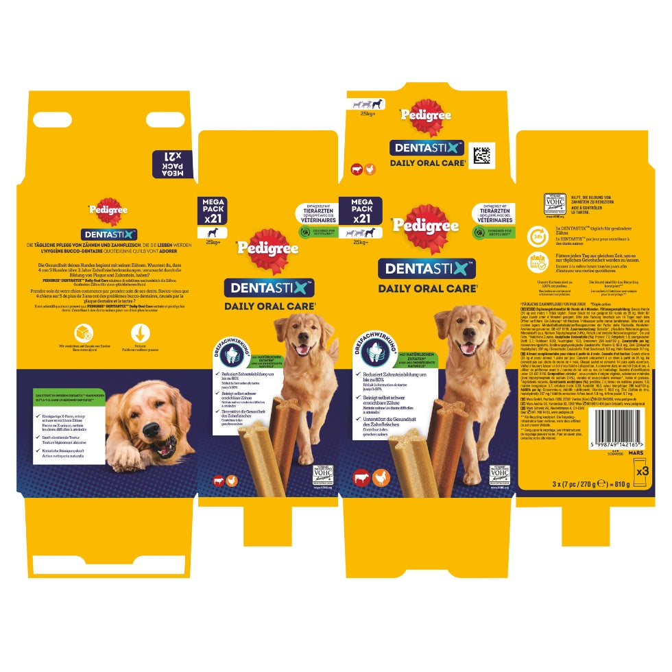 PEDIGREE® DENTASTIX™ Daily Oral Care Multipack für große Hunde 3x7 Stück