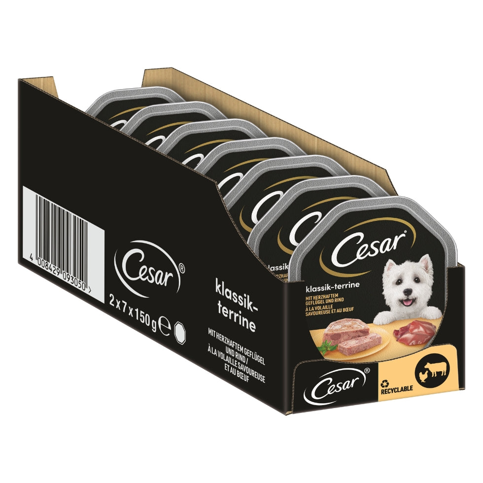 CESAR® Schale Klassik-Terrine Geflügel & Rind 150g