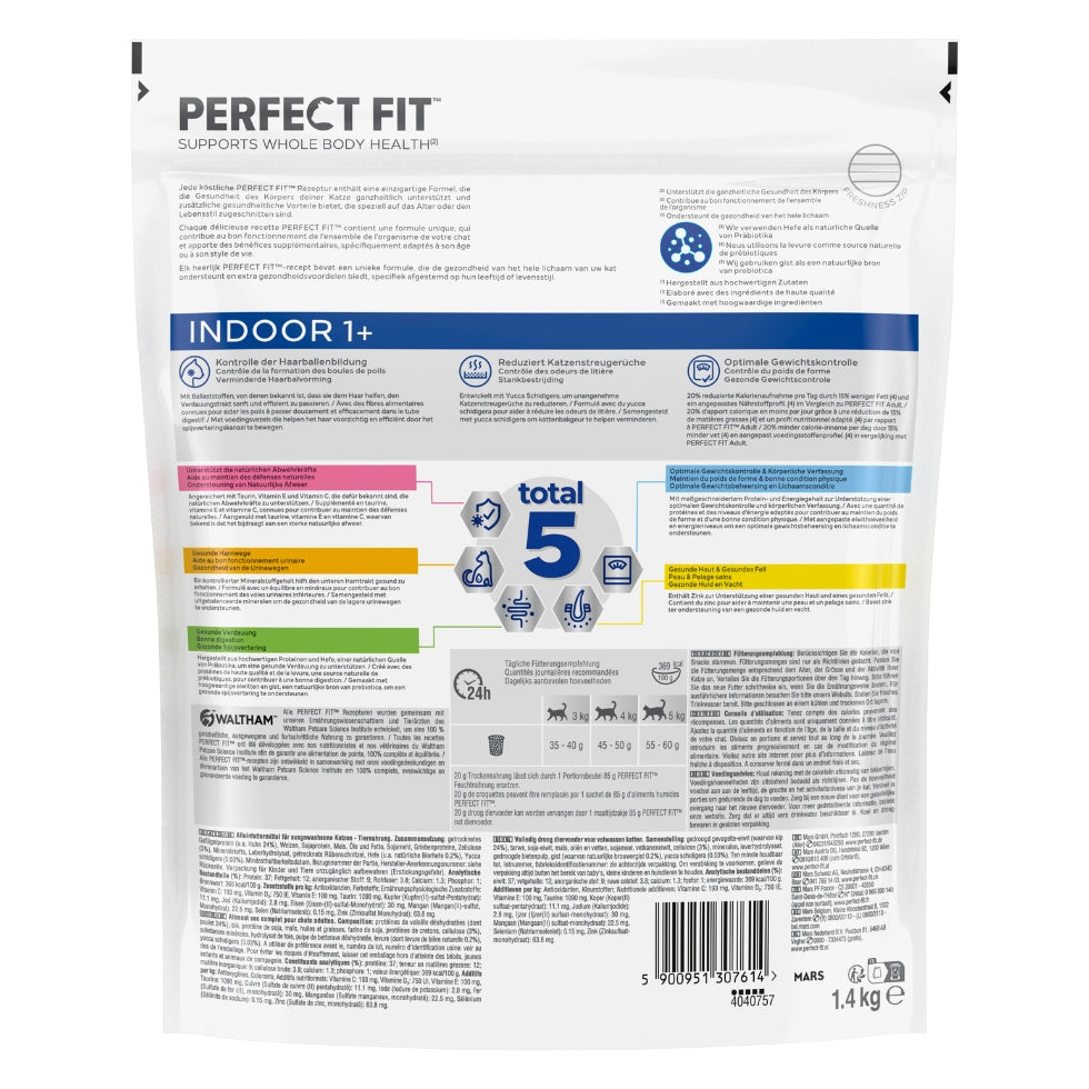 PERFECT FIT™ Katze Portionsbeutel Indoor 1+ mit Huhn und Erbsen 85g