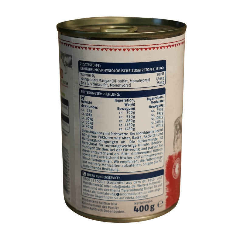 EDEKA Naturals Hunde Premium-Mahlzeit Rind mit natürlichen zutaten (Mono Protein)