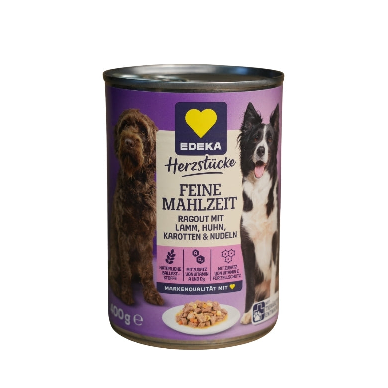 EDEKA Herzstücke Feine Mahlzeit Ragout mit Lamm, Huhn, Karotten, Nudeln