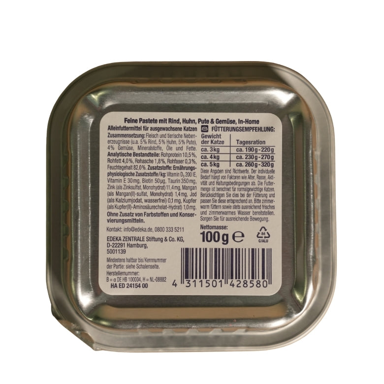 EDEKA Herzstücke Feine Pastete mit Rind, Huhn, Pute & Gemüse In Home
