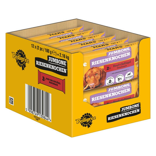 PEDIGREE® JUMBONE™ Riesenknochen Beutel Medium mit Rind und Geflügel Geschmack 2 Stück