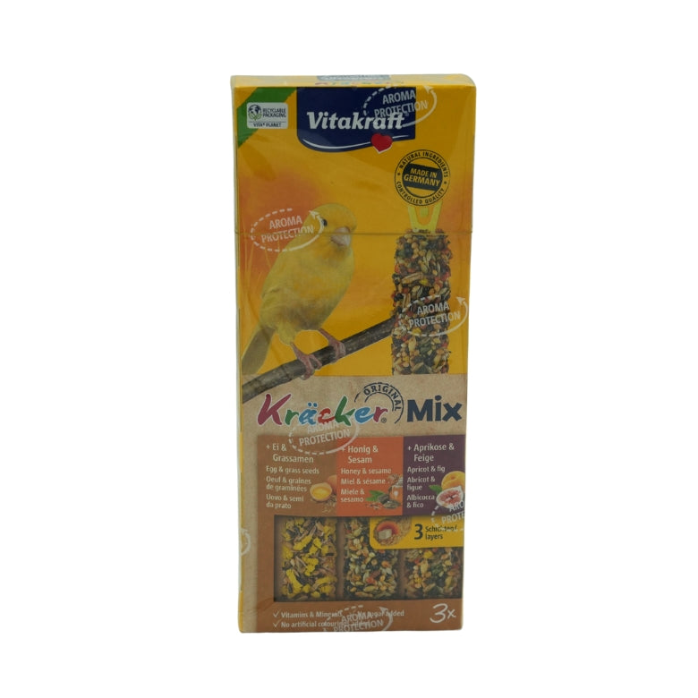 Vitakraft Kräcker Mix Ei & Grassamen/Honig & Sesam/Aprikose & Feige 80g