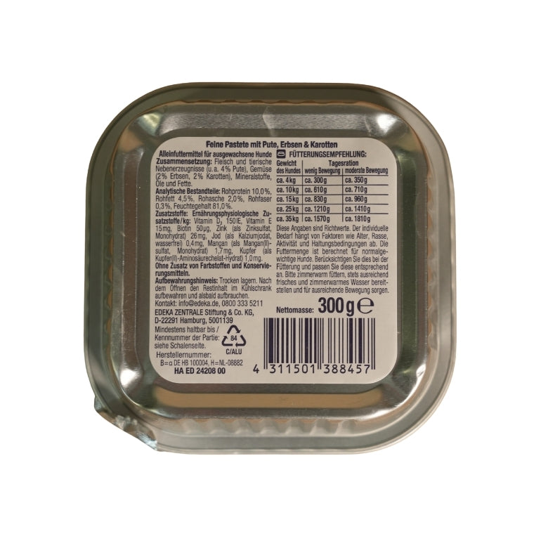 EDEKA Feine Pastete Pute mit Pute, Erbsen & Karotten