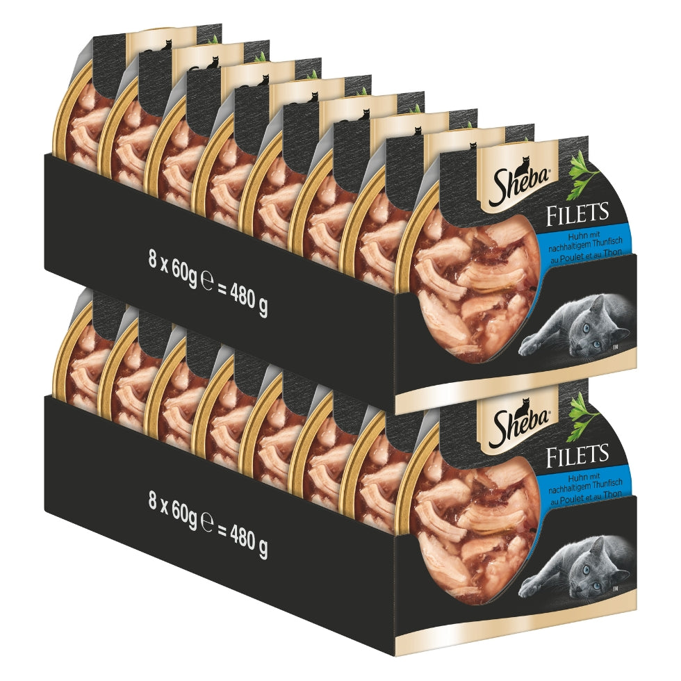 SHEBA® Filets Schale Huhn & Thunfisch in Sauce MSC 60g