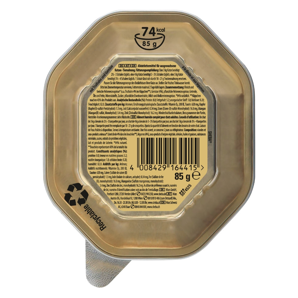 SHEBA® Schale Sauce Collection Frikassee mit Truthahn und Gemüse 85g