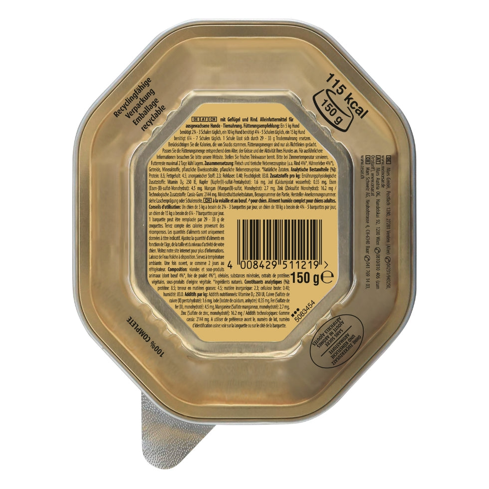 CESAR® Schale Klassik-Terrine Geflügel & Rind 150g