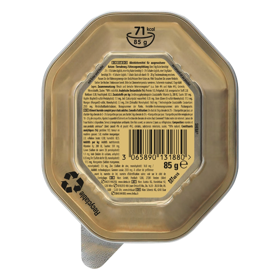 SHEBA® Classics Schale Ente & Huhn Pastete 85g