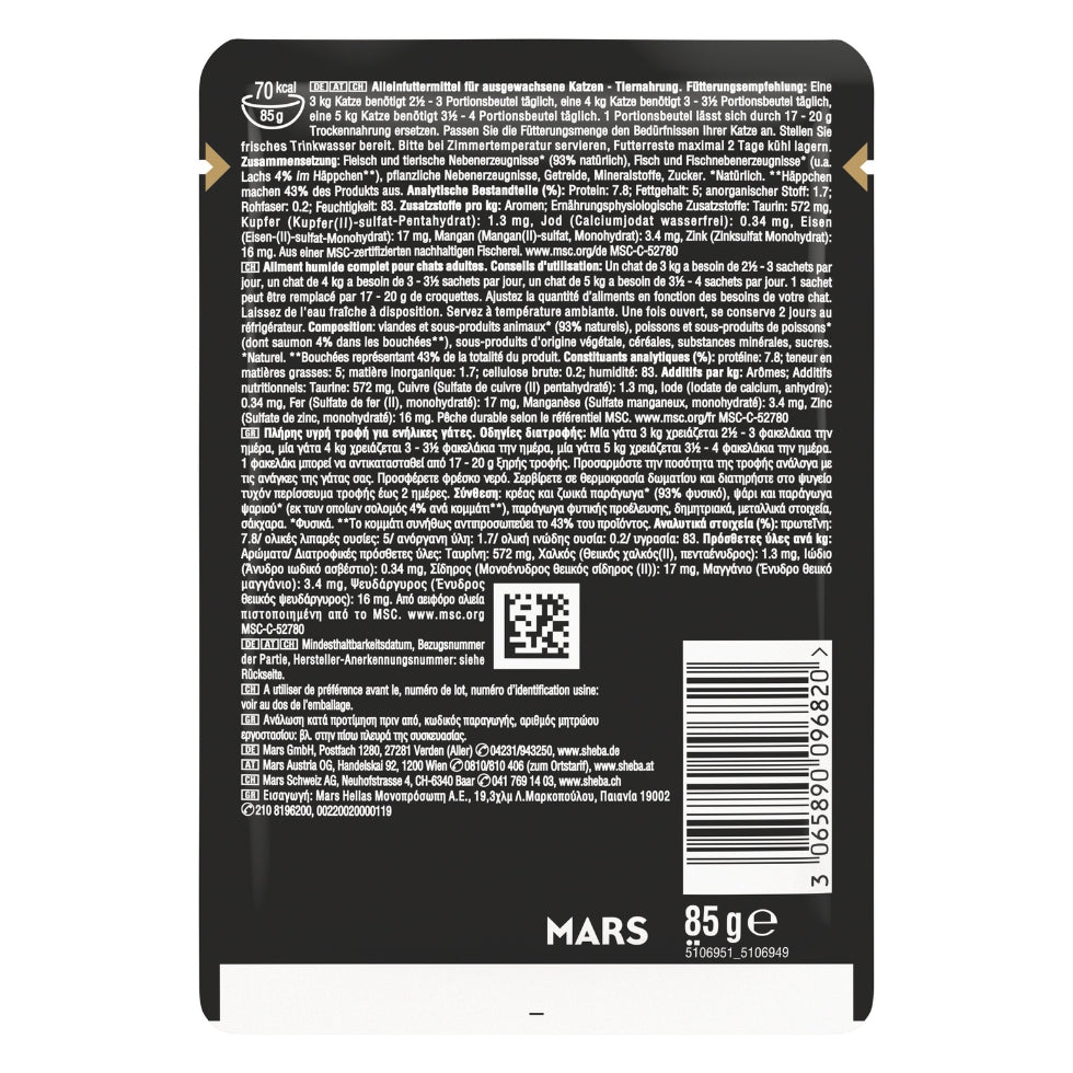 SHEBA® Selection Portionsbeutel Lachs in Sauce MSC 85g