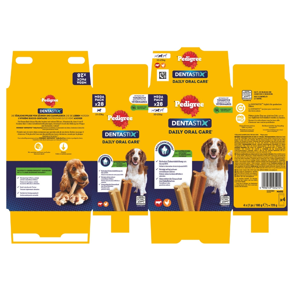 PEDIGREE® DENTASTIX™ Daily Oral Care Multipack für mittelgroße Hunde 4x7 Stück