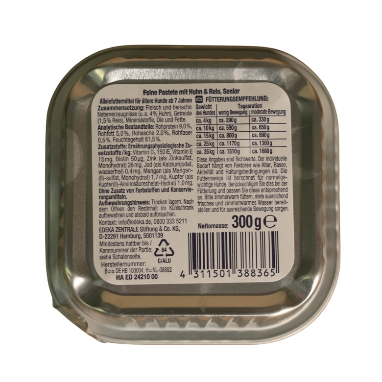 EDEKA Herzstücke Feine Pastete mit Huhn & Reis Senior