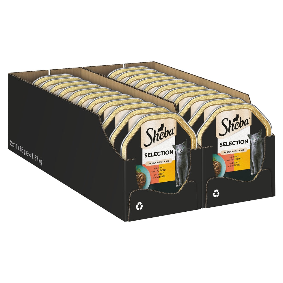 SHEBA® Selection Schale Rind und Truthahn in Sauce 85g